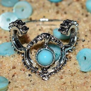 Bohemian Abstract Turquoise Resin Ring